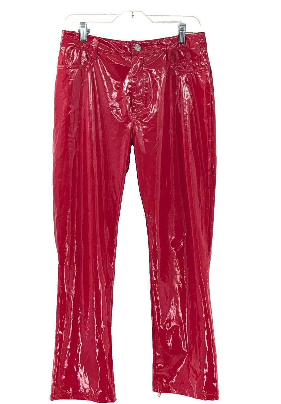 Delia's Red Faux P.U. Leather Bootcut 90s Dolls Kill Christmas Pants 29/27